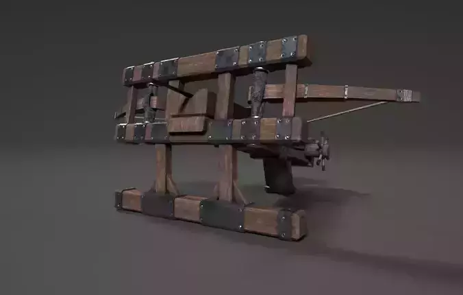 Medieval Ballista Game-ready  Low-poly 3D model