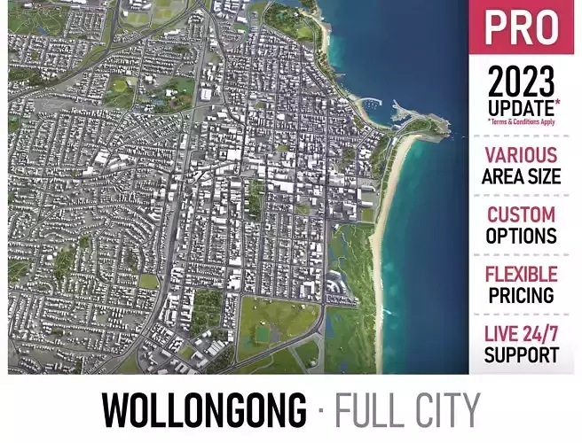Wollongong Low-poly 3D model