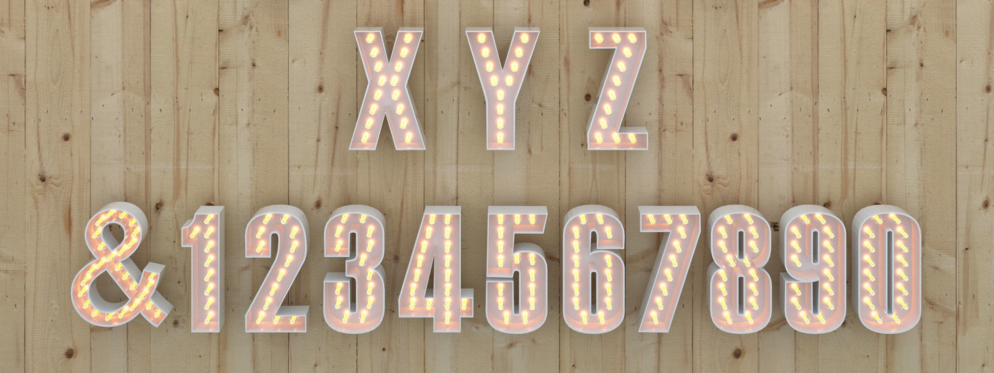 Light Bulb Alphabet Low-poly 3D model_4