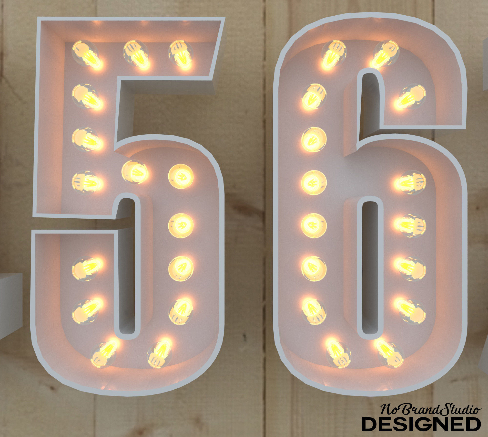 Light Bulb Alphabet Low-poly 3D model_1