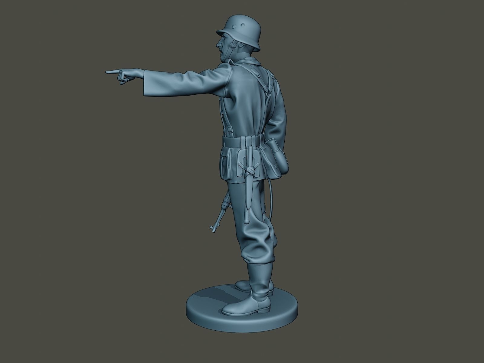 German soldier ww2 warning G2 3D print model_3