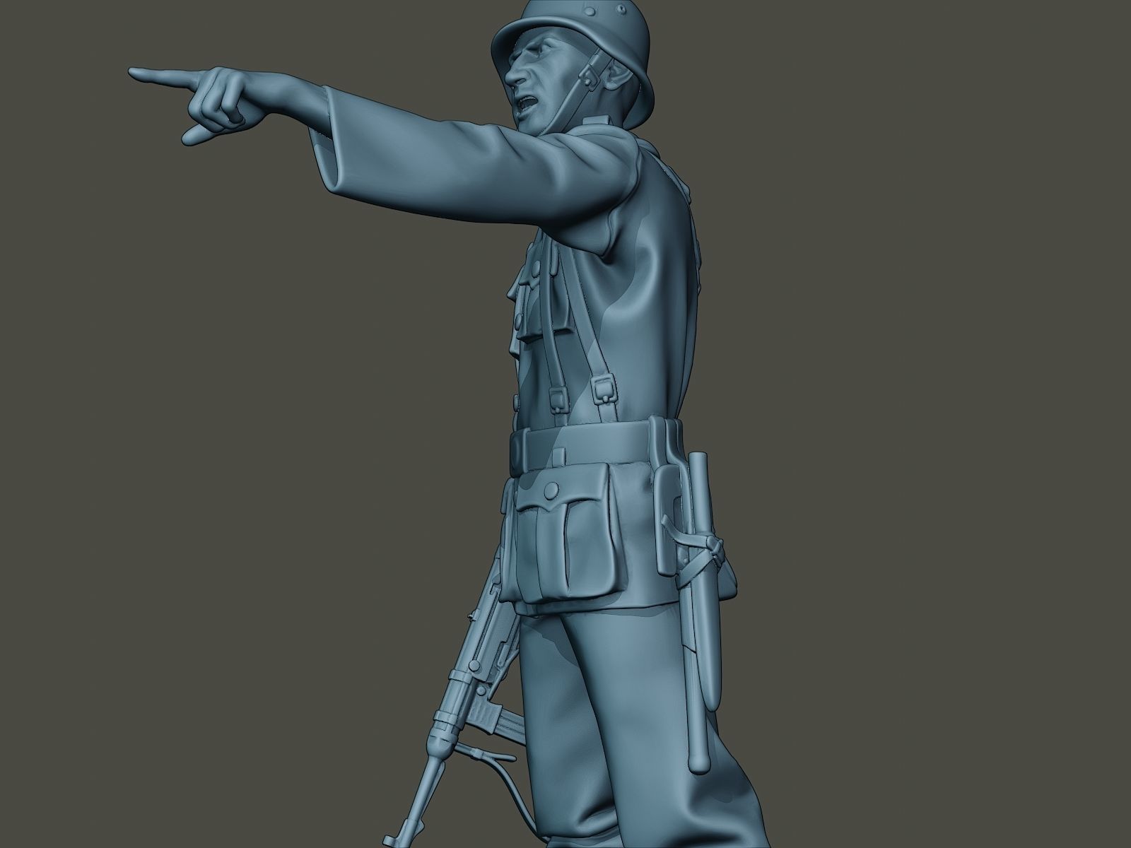 German soldier ww2 warning G2 3D print model_17