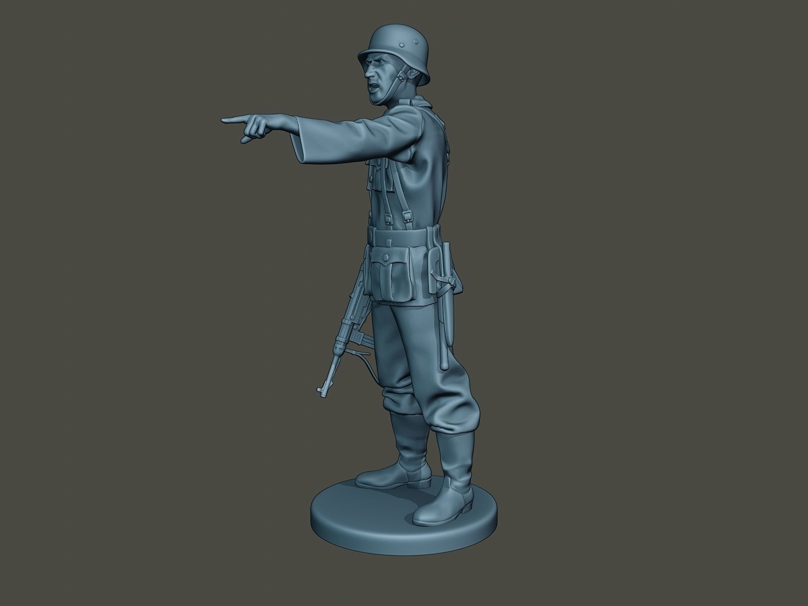 German soldier ww2 warning G2 3D print model_2