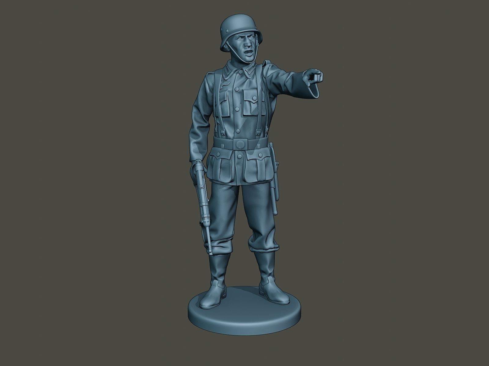 German soldier ww2 warning G2 3D print model_10