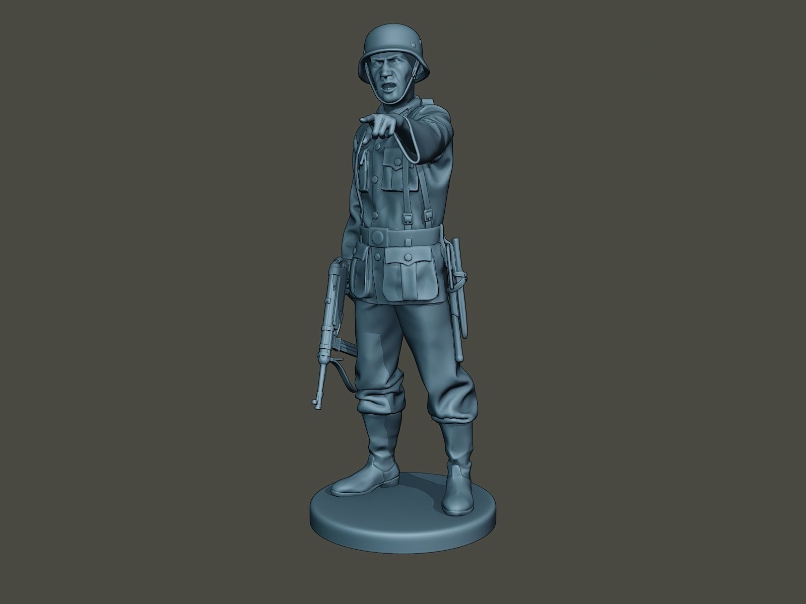 German soldier ww2 warning G2 3D print model_1