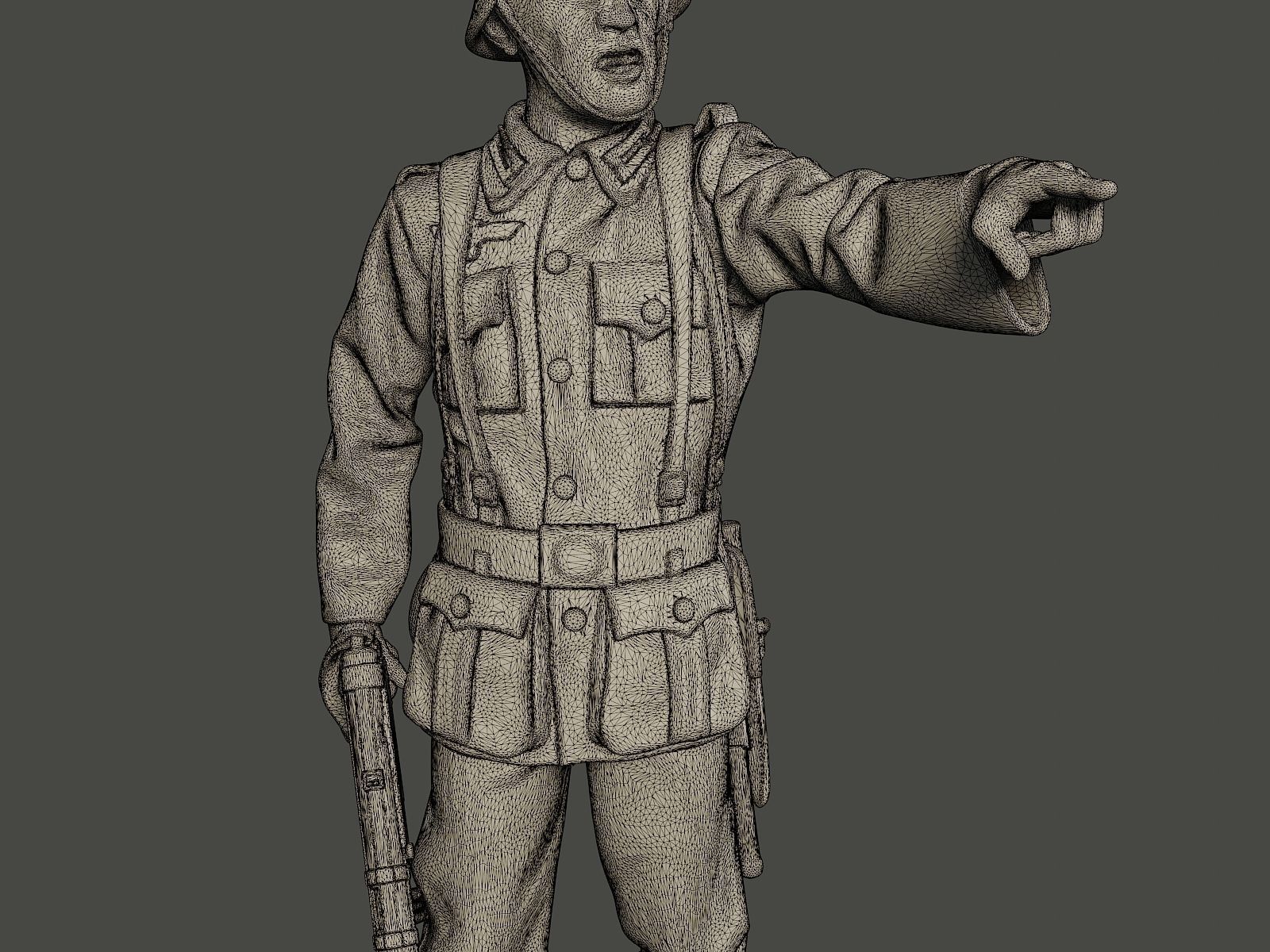 German soldier ww2 warning G2 3D print model_12
