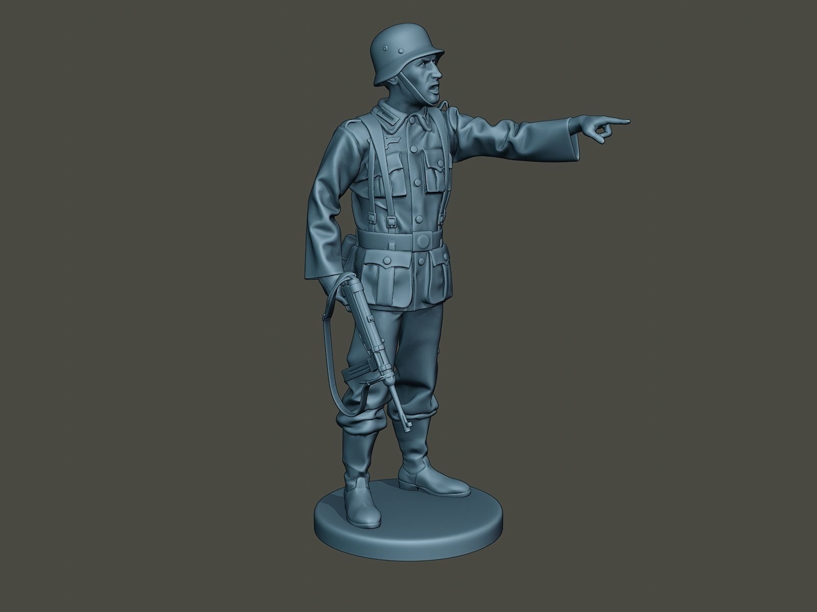German soldier ww2 warning G2 3D print model_9