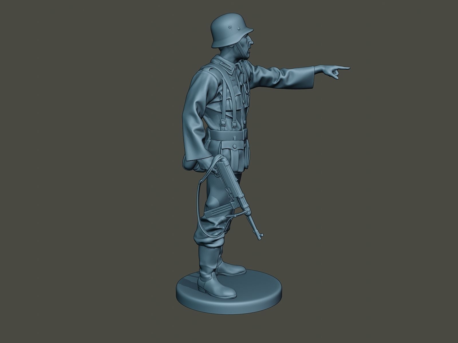 German soldier ww2 warning G2 3D print model_8