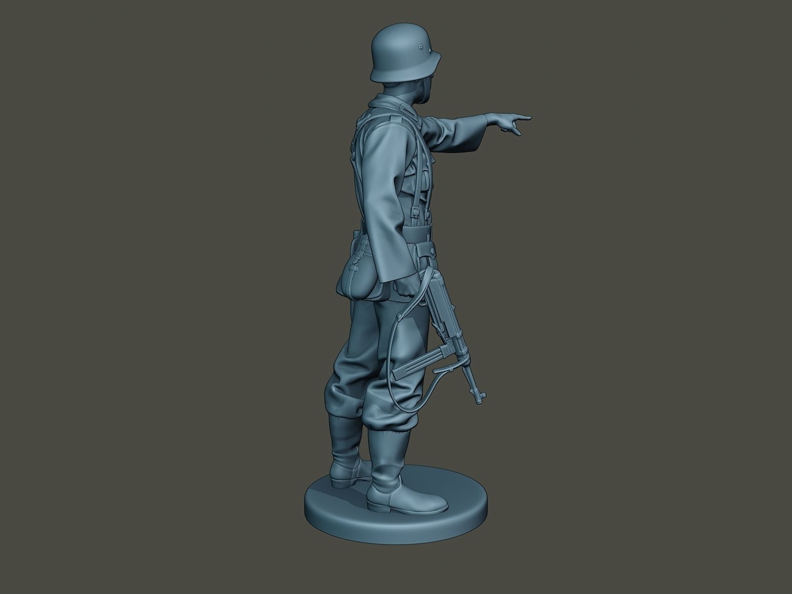 German soldier ww2 warning G2 3D print model_7
