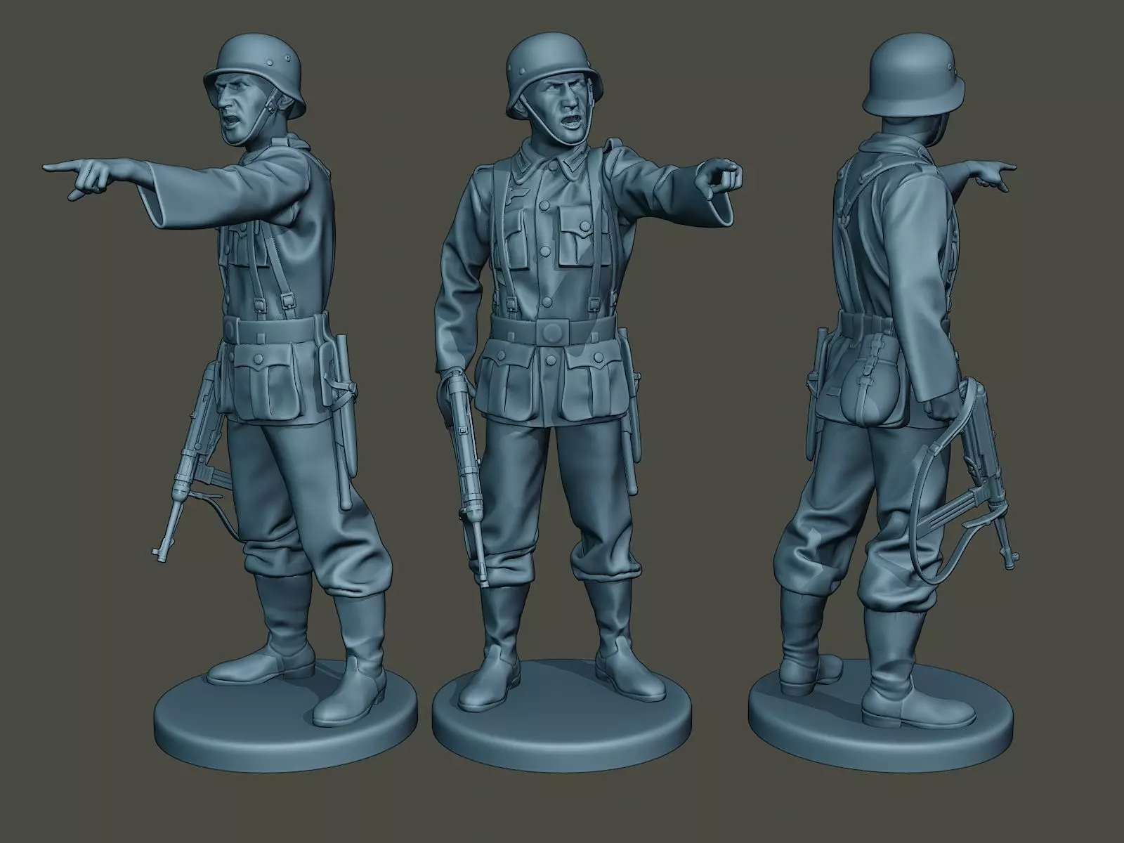 German soldier ww2 warning G2 3D print model_0