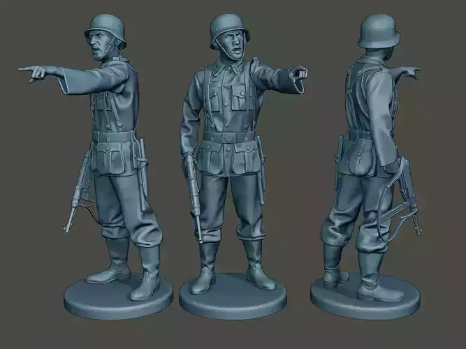 German soldier ww2 warning G2 3D print model