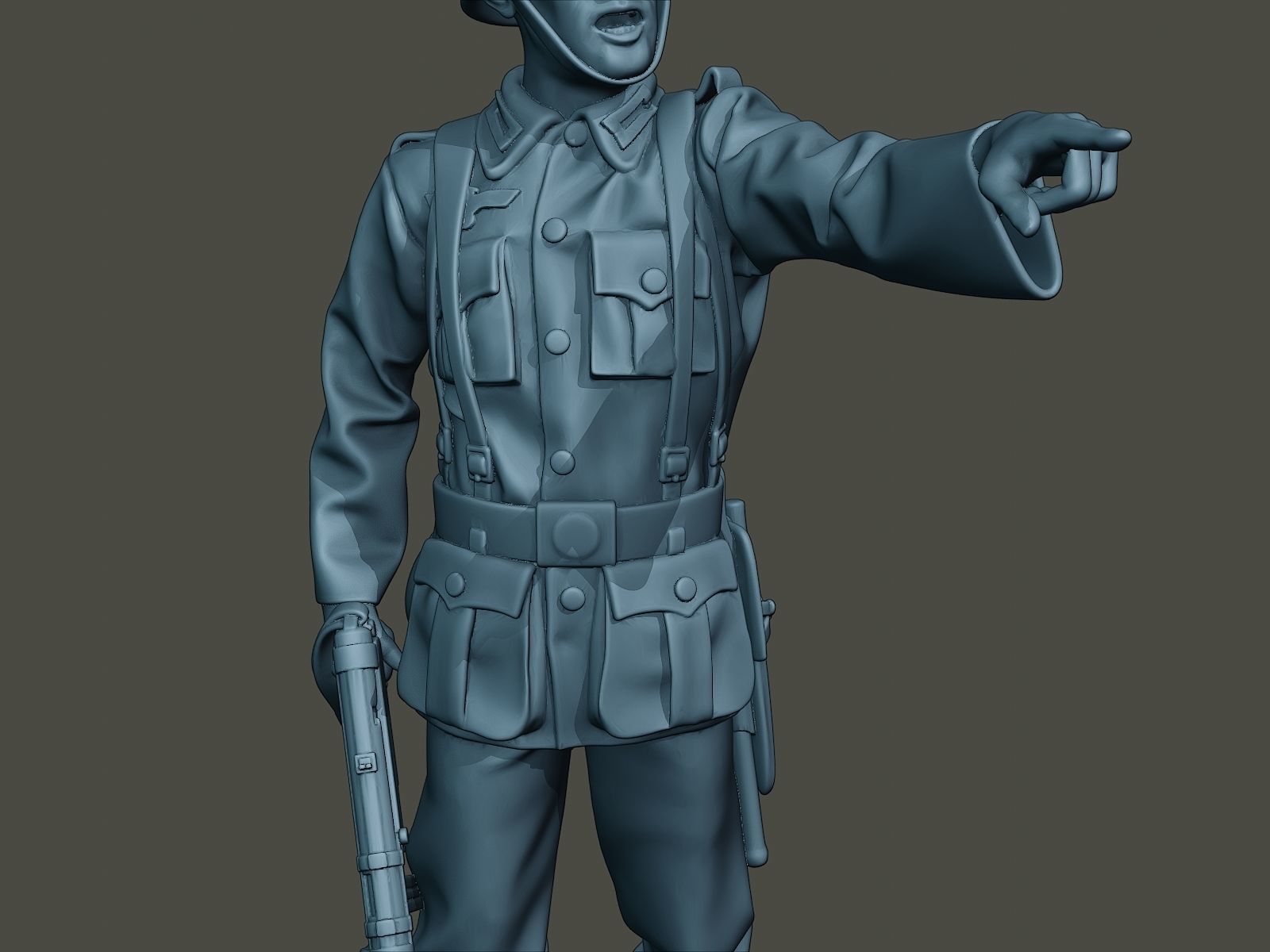 German soldier ww2 warning G2 3D print model_11