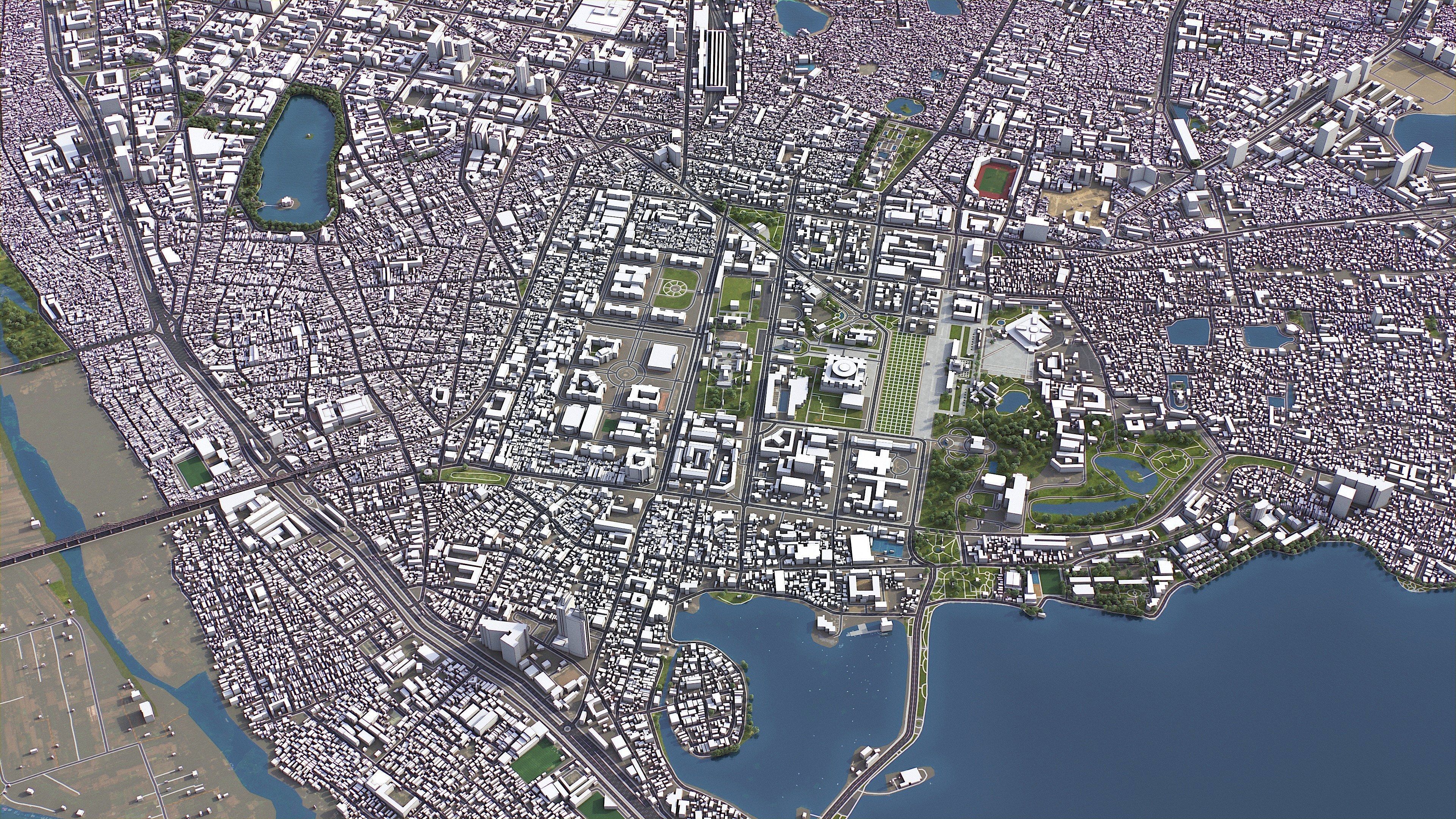 Hanoi - 3D City Model Low-poly 3D model_3