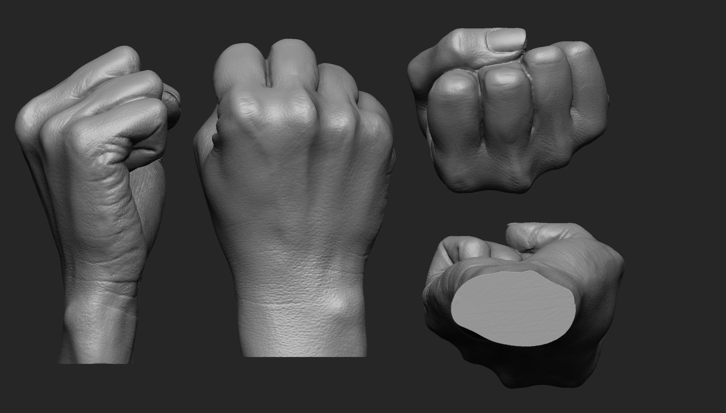 Female Fist Printable 3D print model_1