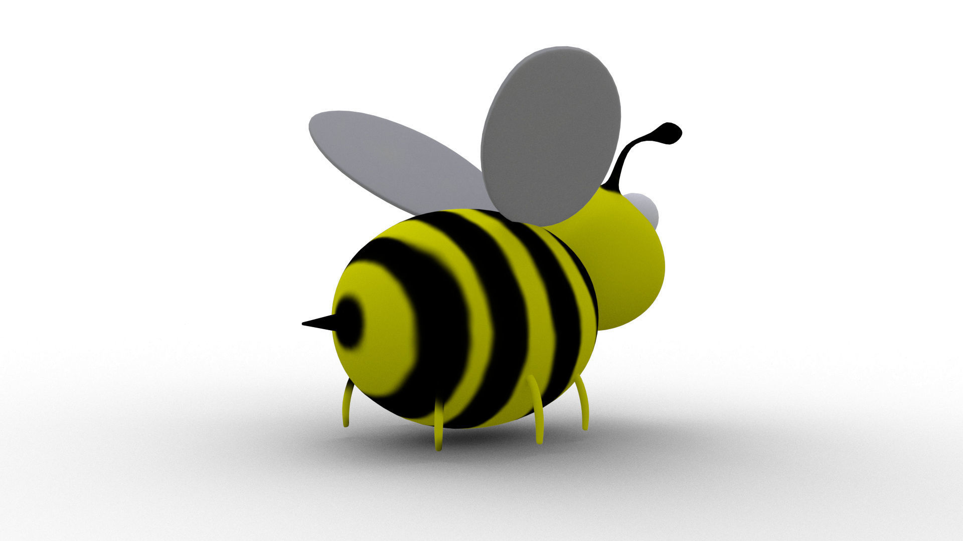 Cartoon Bee - Rigged Low-poly 3D model_1