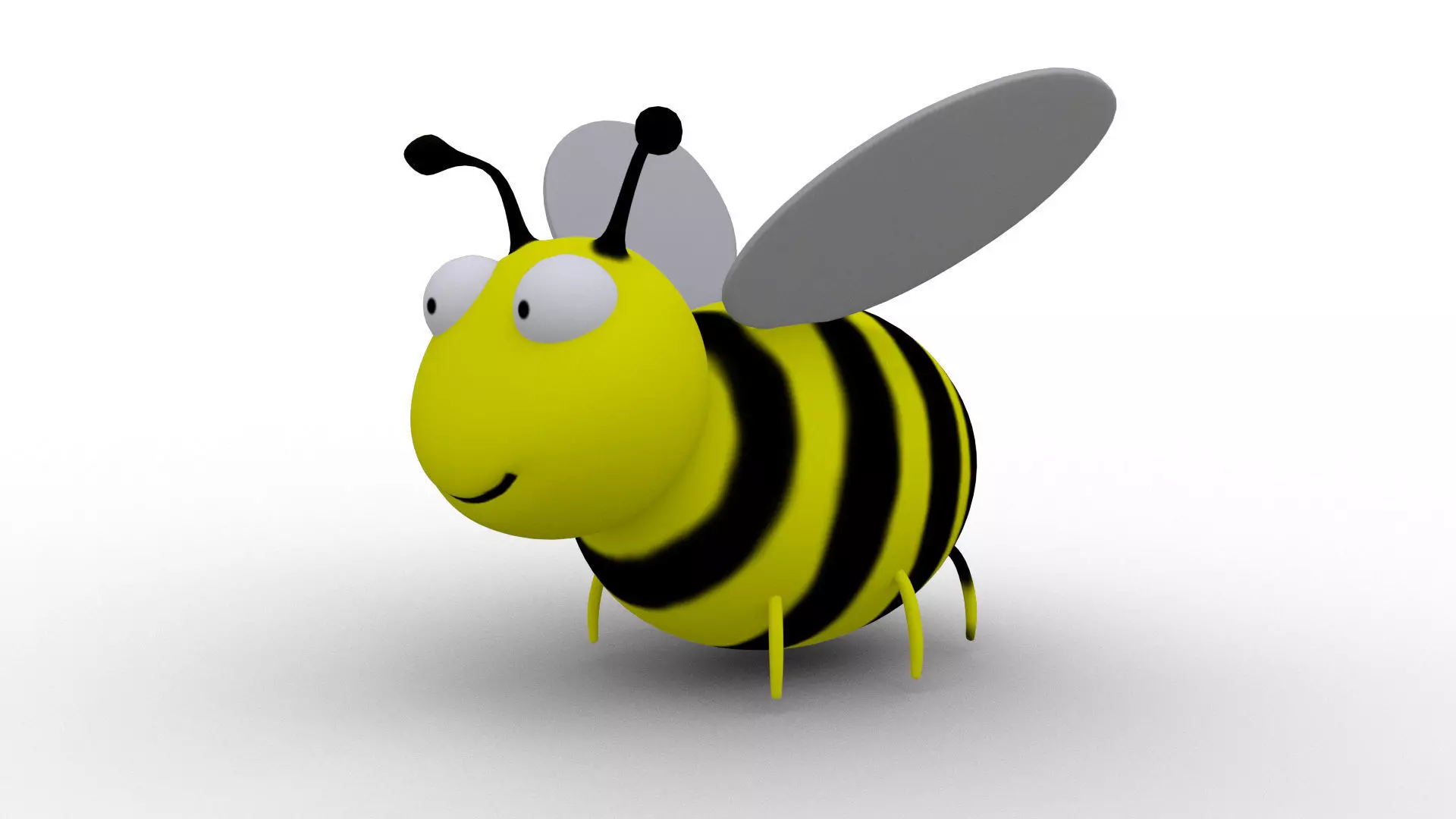 Cartoon Bee - Rigged Low-poly 3D model_0