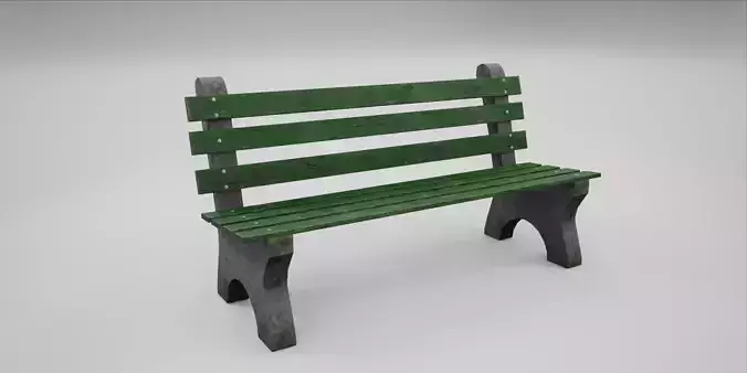 Worn wooden bench