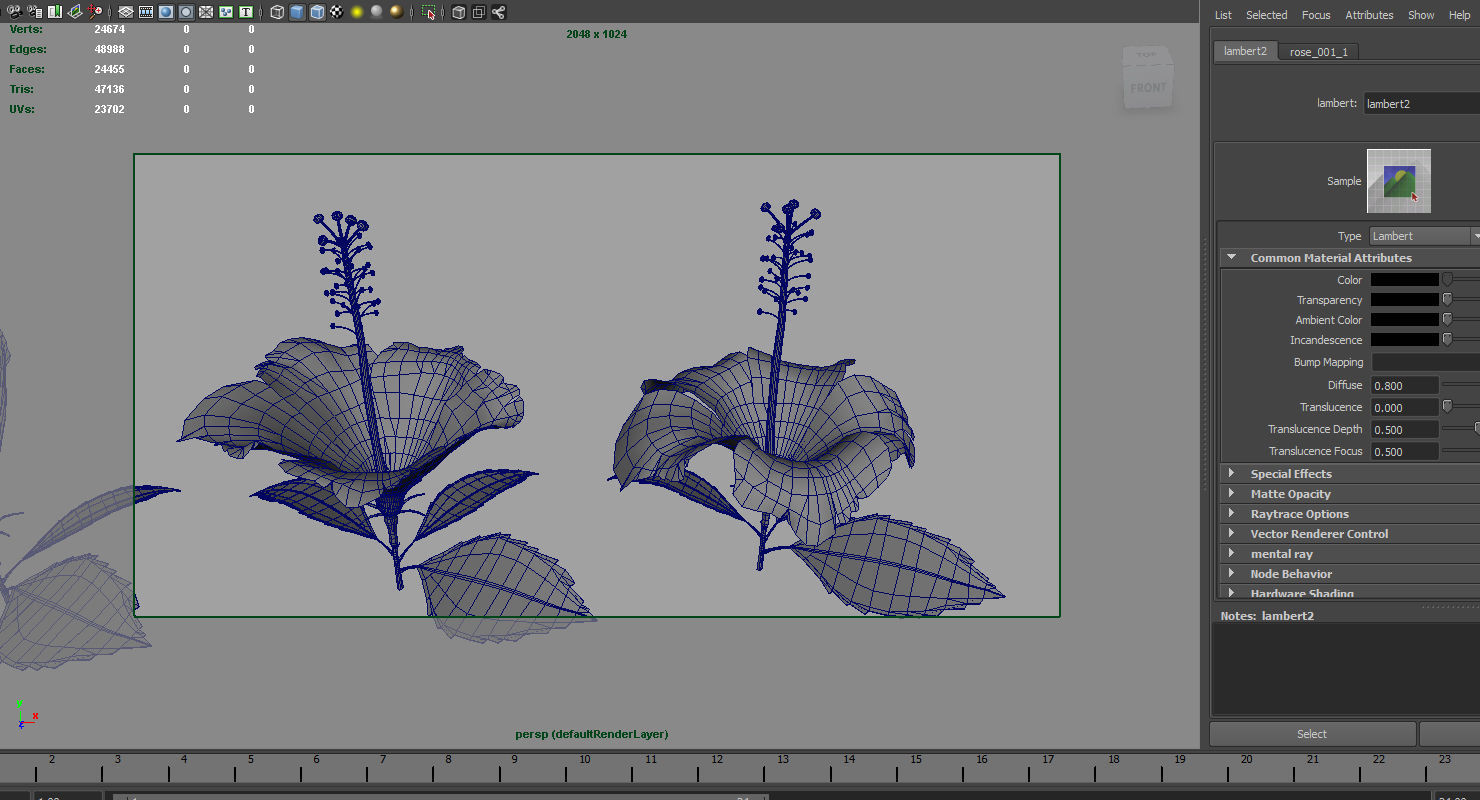 Hibiscus flower 3d model 3D model_5