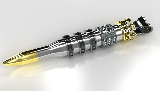Male Silver Pendant - Bullet 3D print model