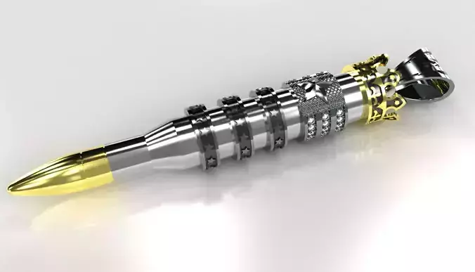 Male Silver Pendant - Bullet 3D print model