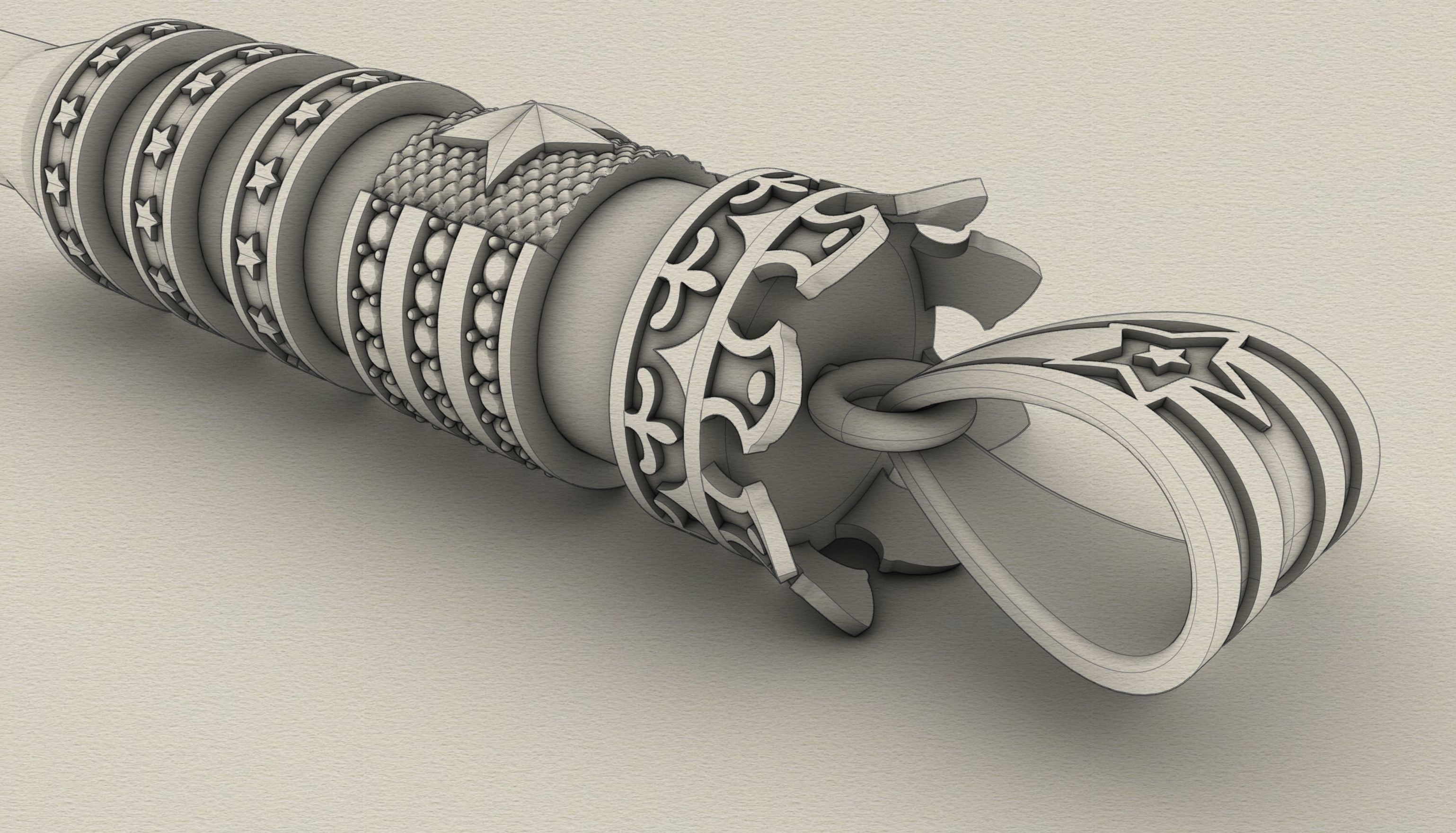 Male Silver Pendant - Bullet 3D print model_3