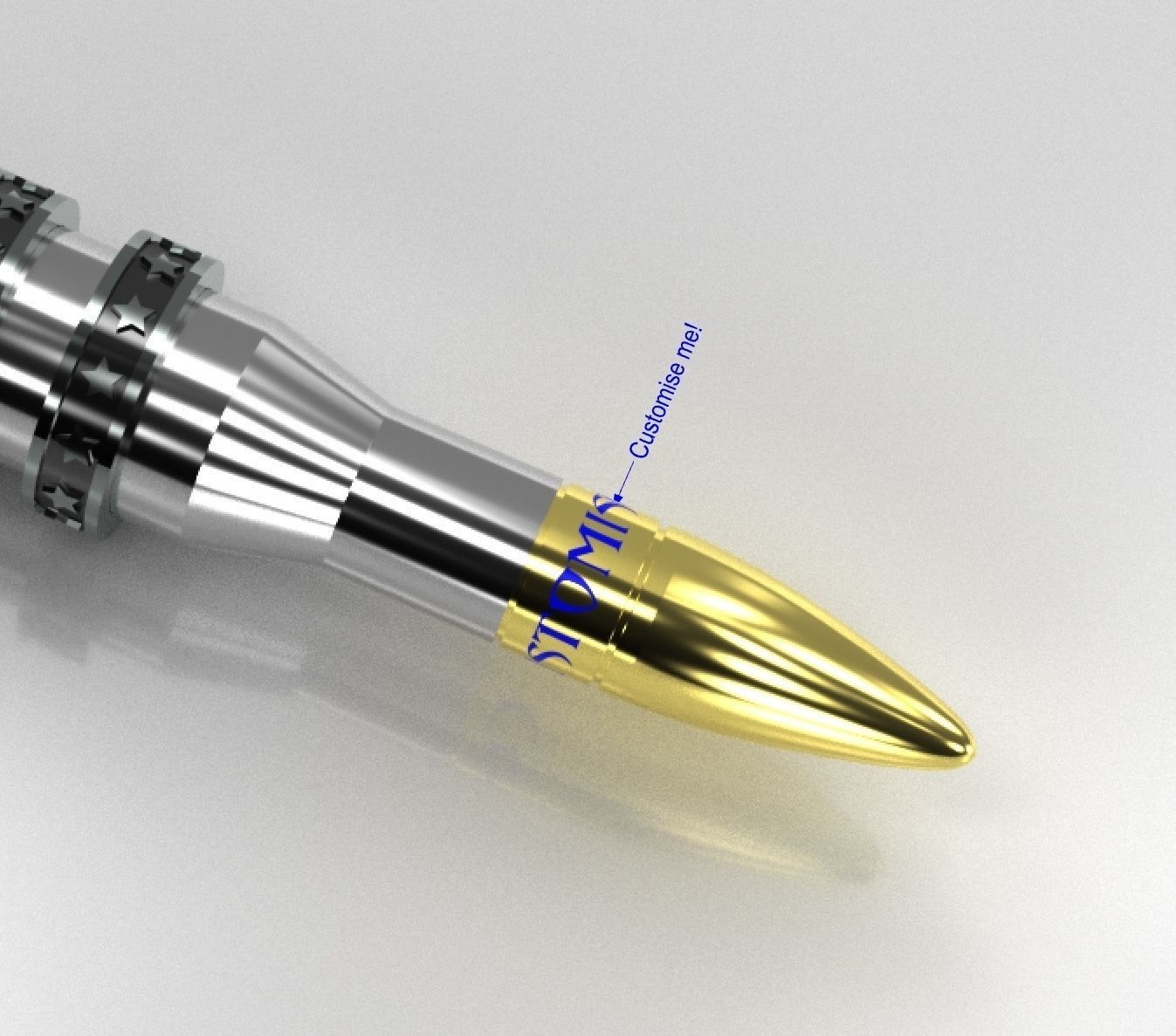 Male Silver Pendant - Bullet 3D print model_7