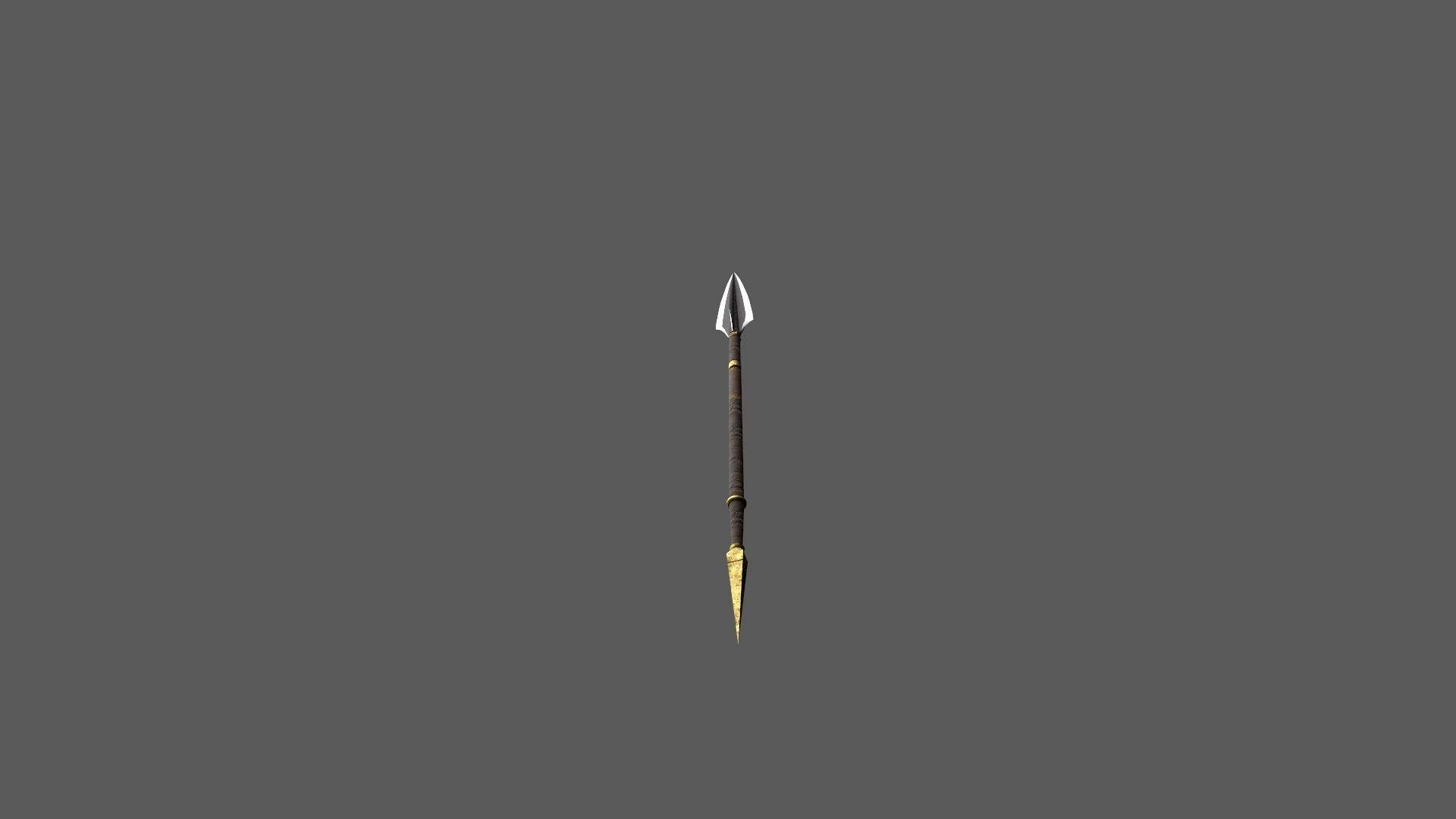 Spear sword with gold handle Low-poly 3D model_6