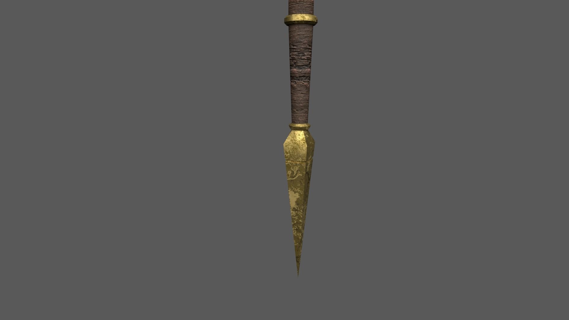 Spear sword with gold handle Low-poly 3D model_5