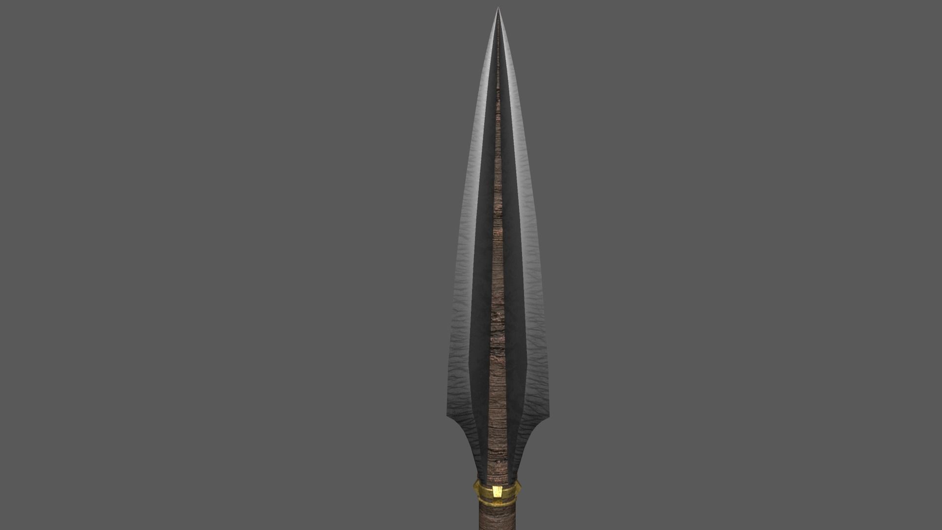 Spear sword with gold handle Low-poly 3D model_3
