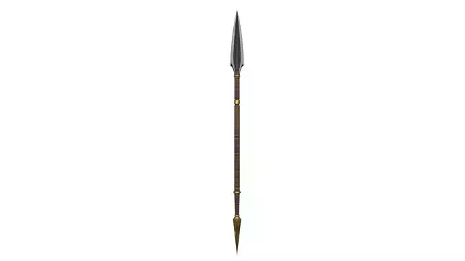 Spear sword with gold handle Low-poly 3D model