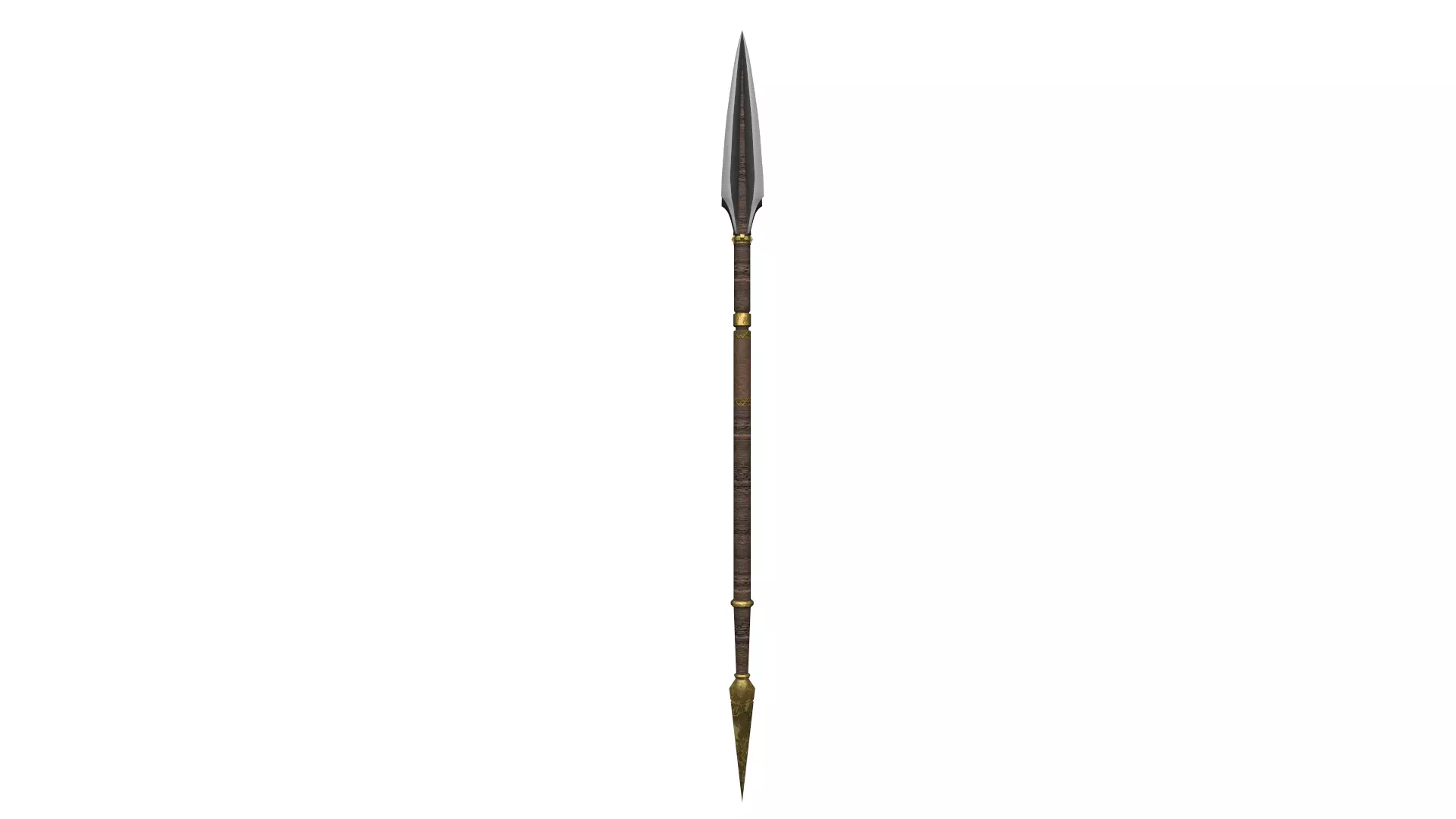 Spear sword with gold handle Low-poly 3D model_0