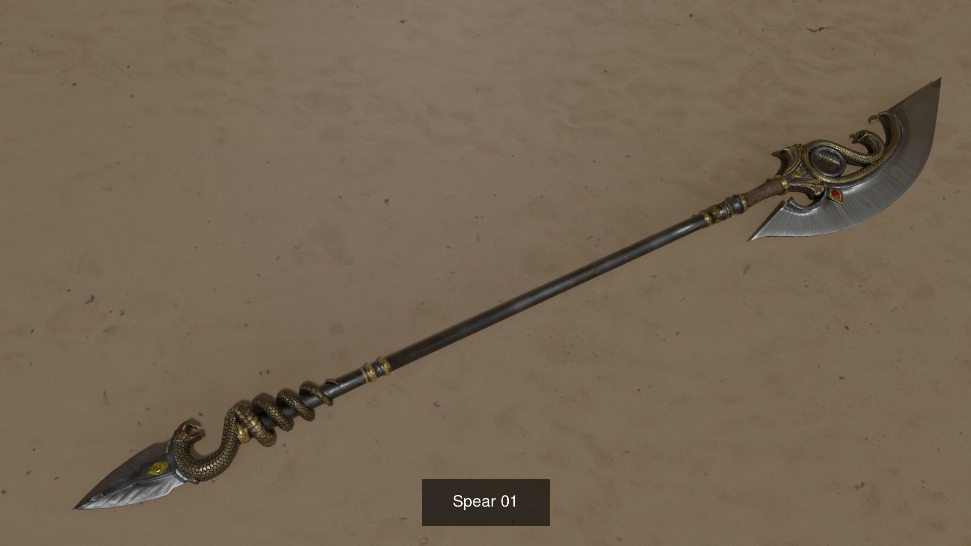 Old Fantasy Melee Weapons 3D Model Collection_9