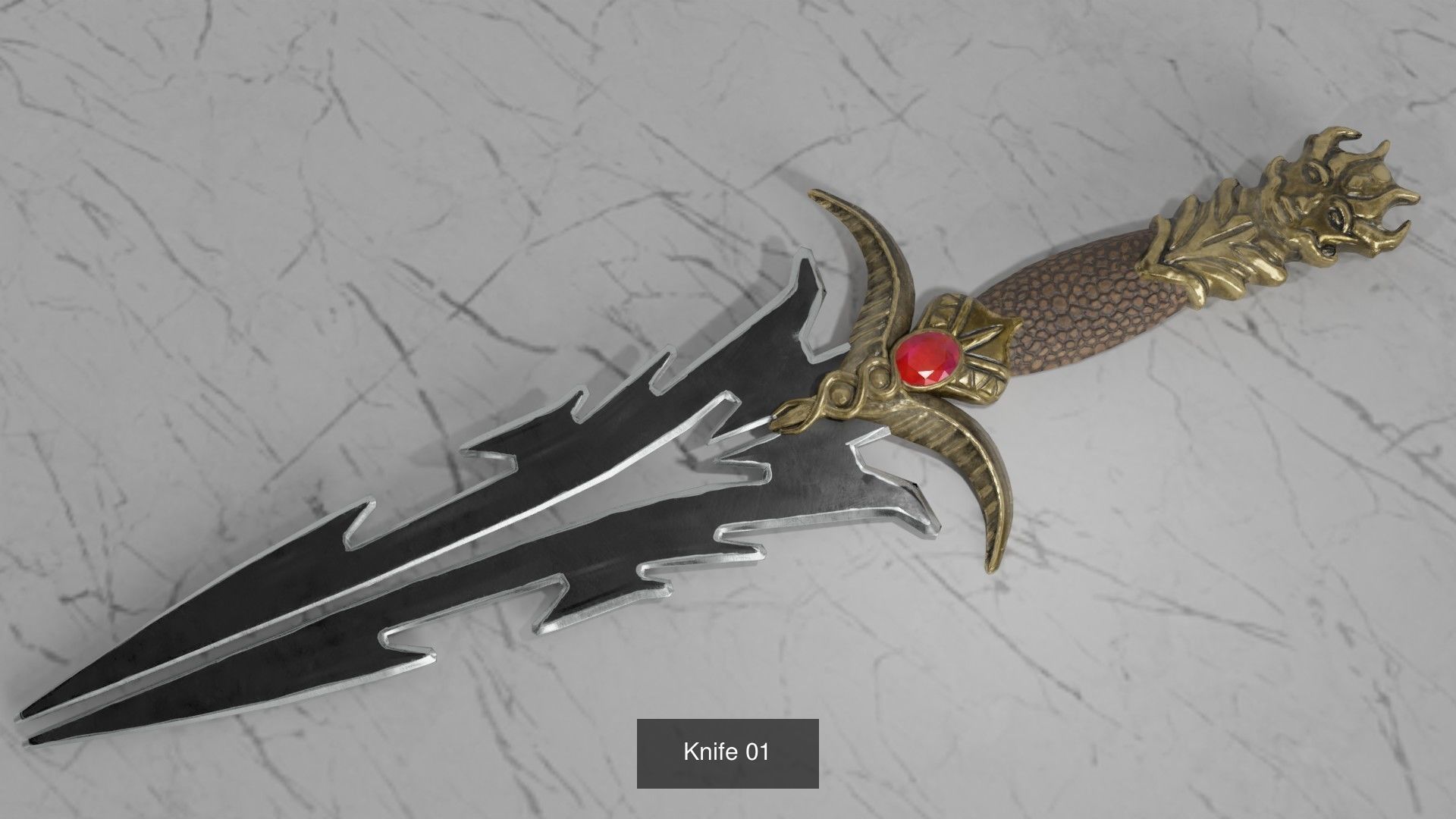 Old Fantasy Melee Weapons 3D Model Collection_4