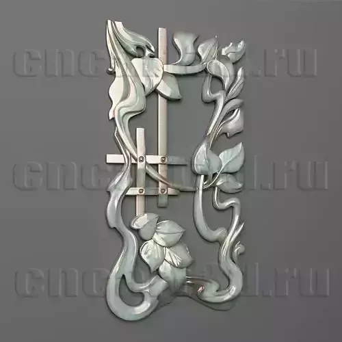 Bas-relief-01 cross with leaves and vines 3D print model