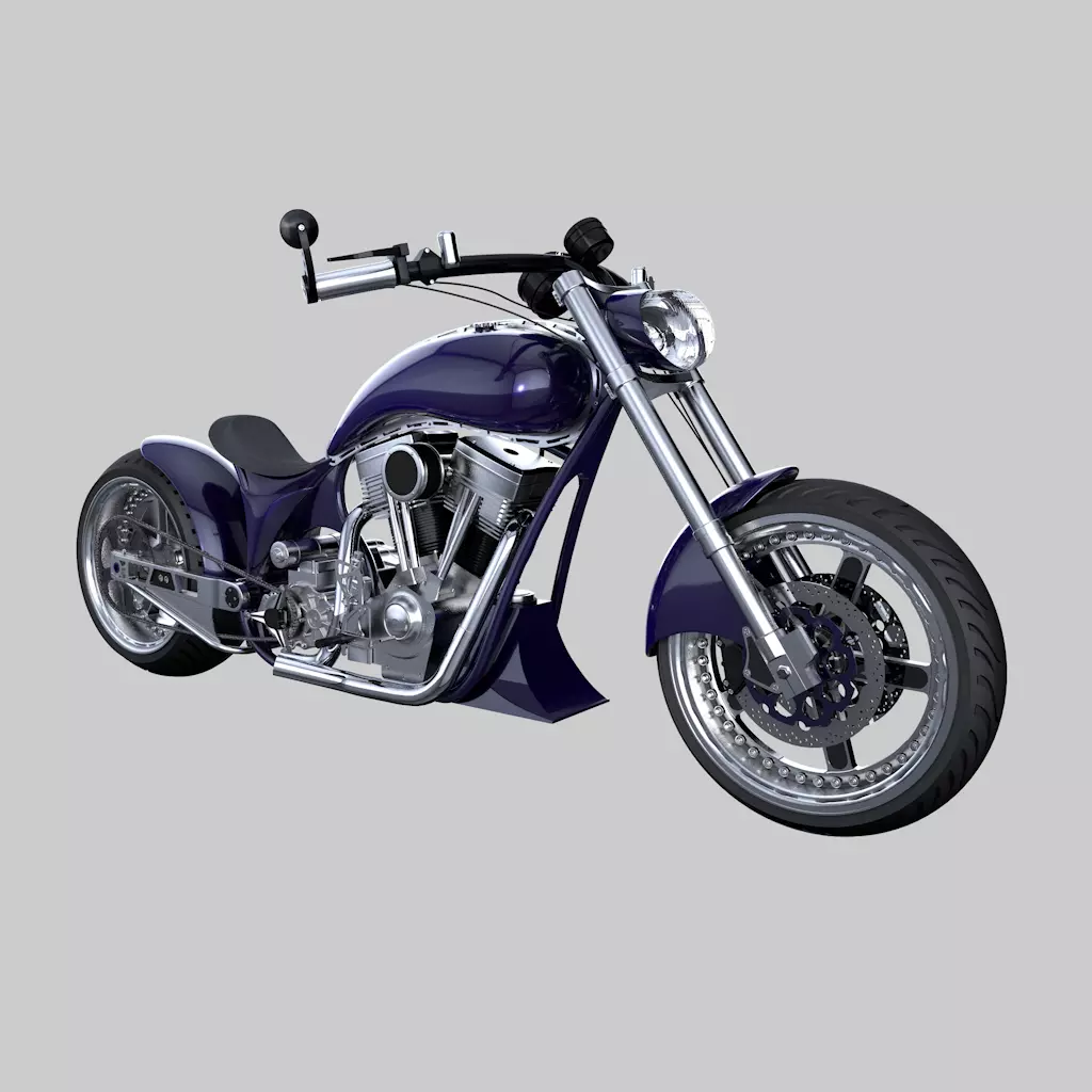 motorcycle chopper 3D model