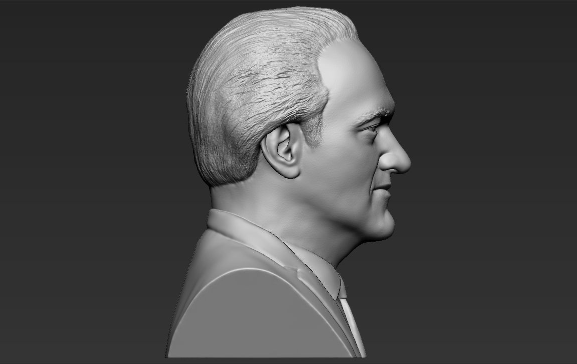 Quentin Tarantino bust ready for full color 3D printing 3D print model_29