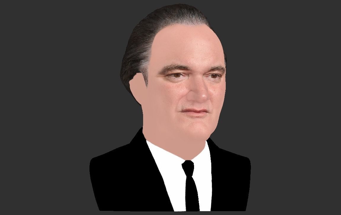 Quentin Tarantino bust ready for full color 3D printing 3D print model_20