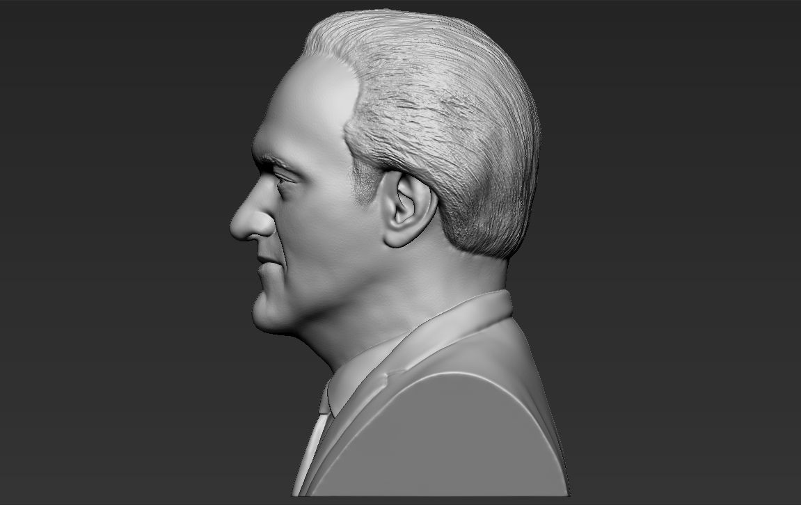 Quentin Tarantino bust ready for full color 3D printing 3D print model_25