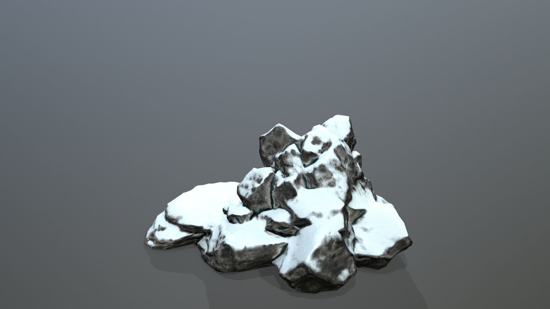 Rock Set with snow Low-poly 3D model_24