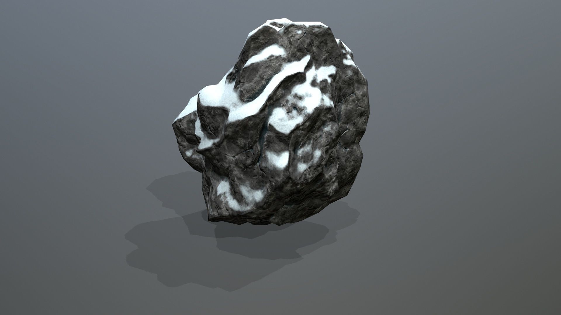 Rock Set with snow Low-poly 3D model_6