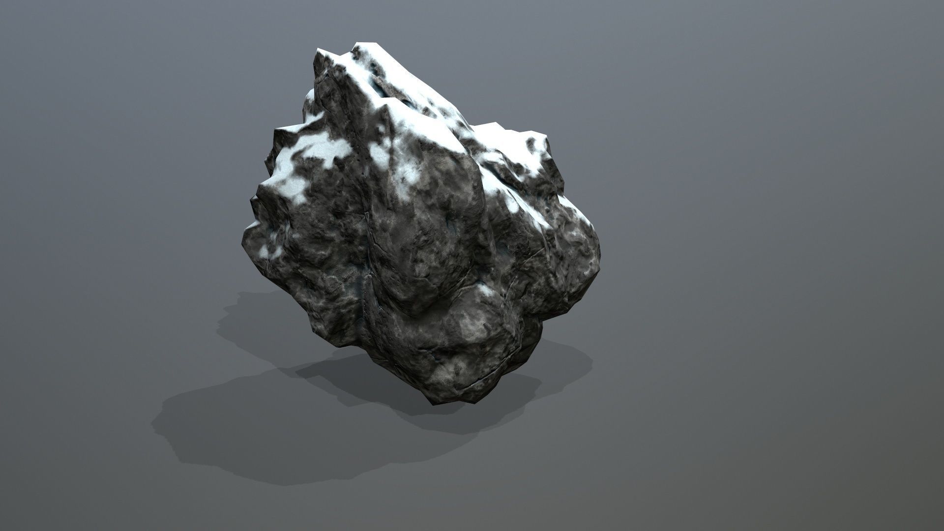 Rock Set with snow Low-poly 3D model_4