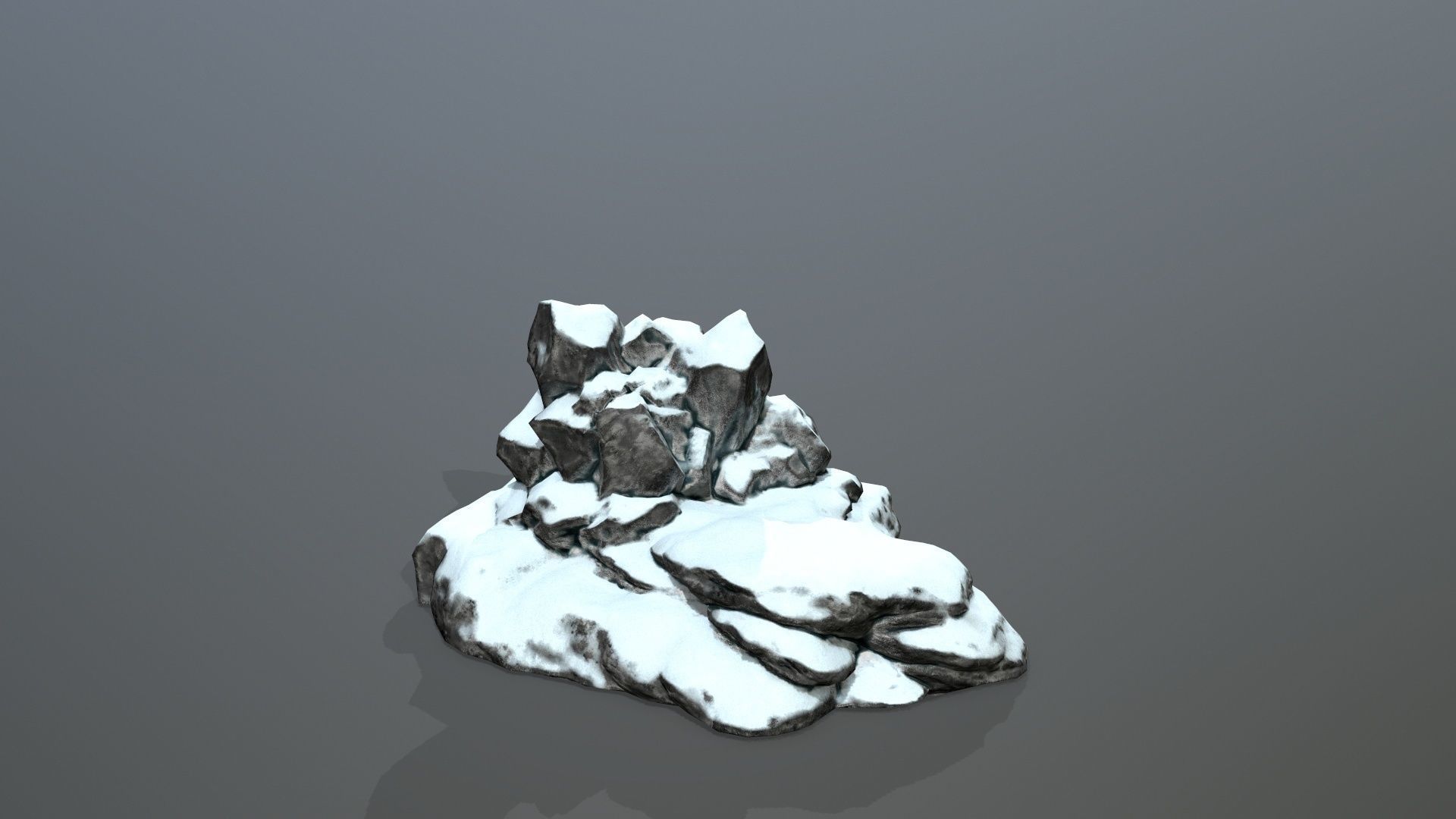 Rock Set with snow Low-poly 3D model_20