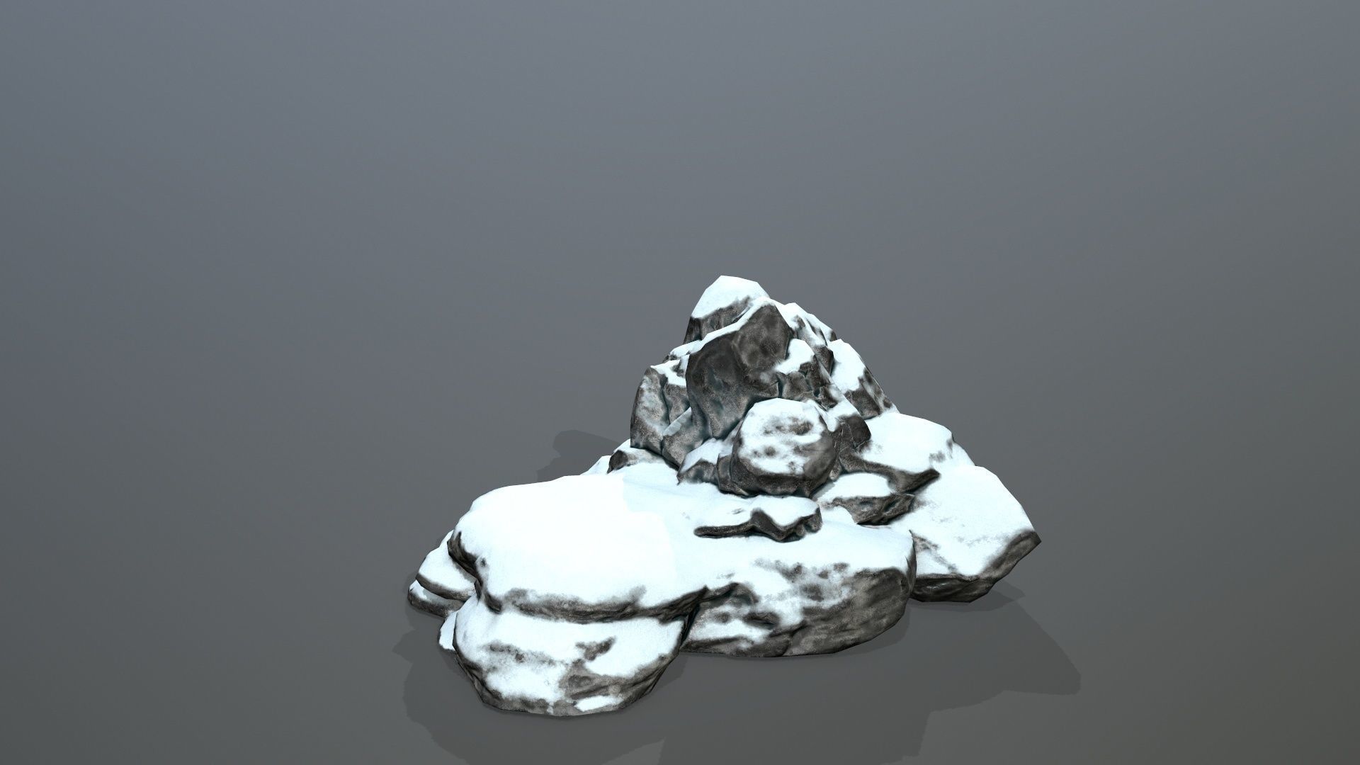 Rock Set with snow Low-poly 3D model_25