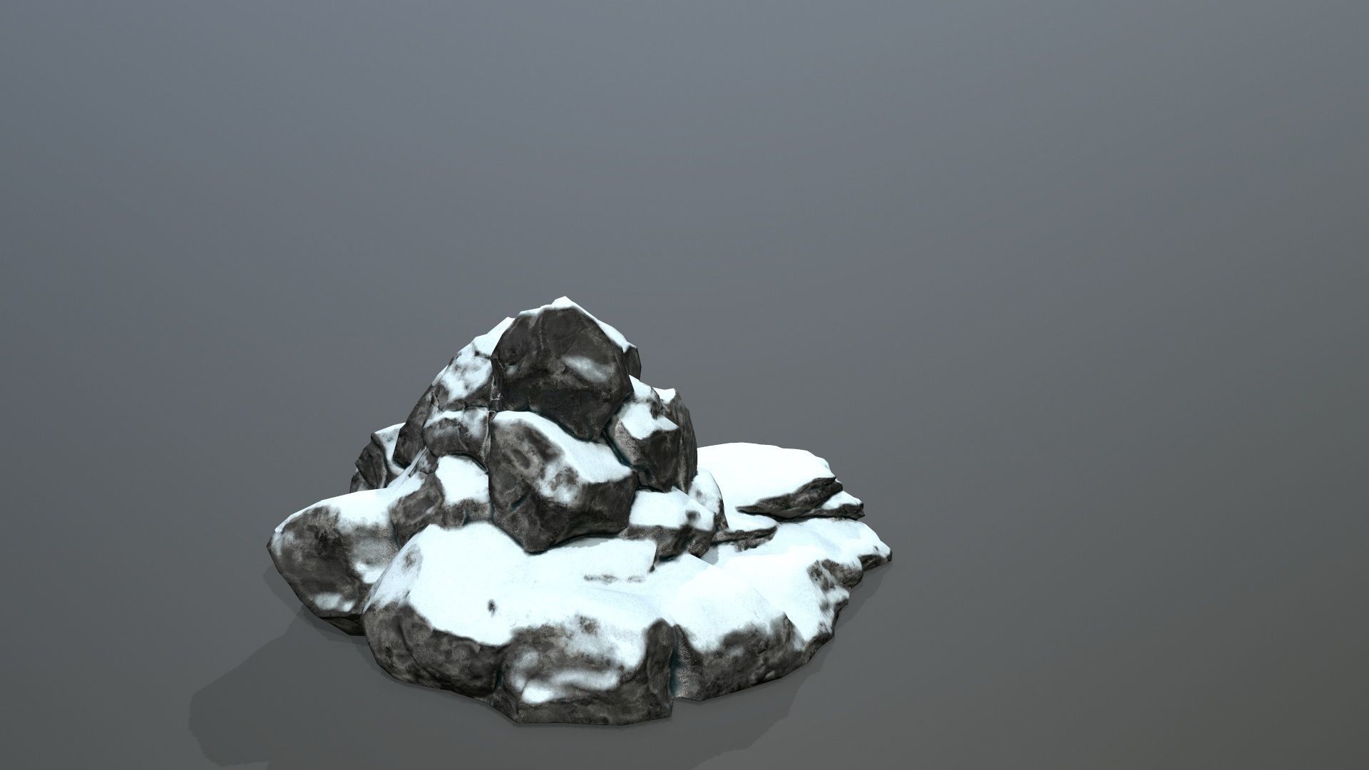 Rock Set with snow Low-poly 3D model_22