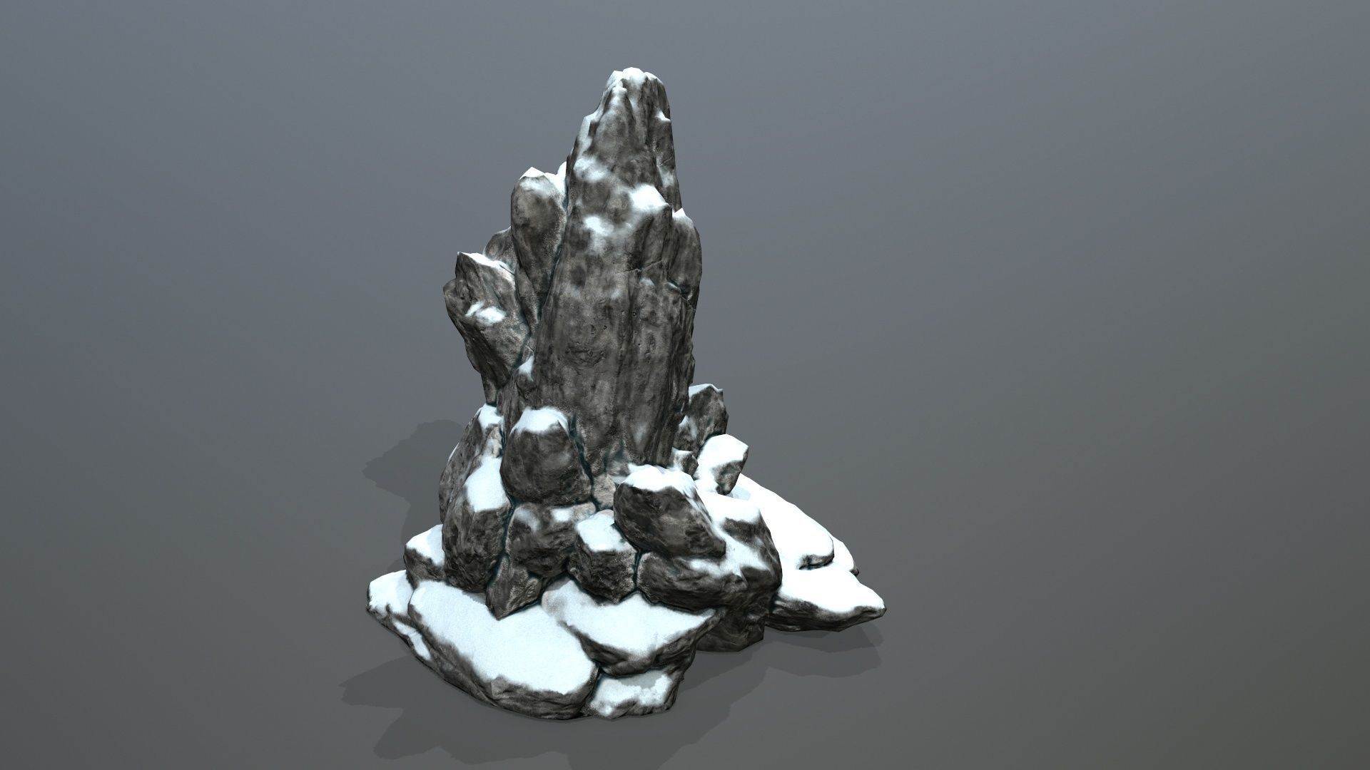 Rock Set with snow Low-poly 3D model_14