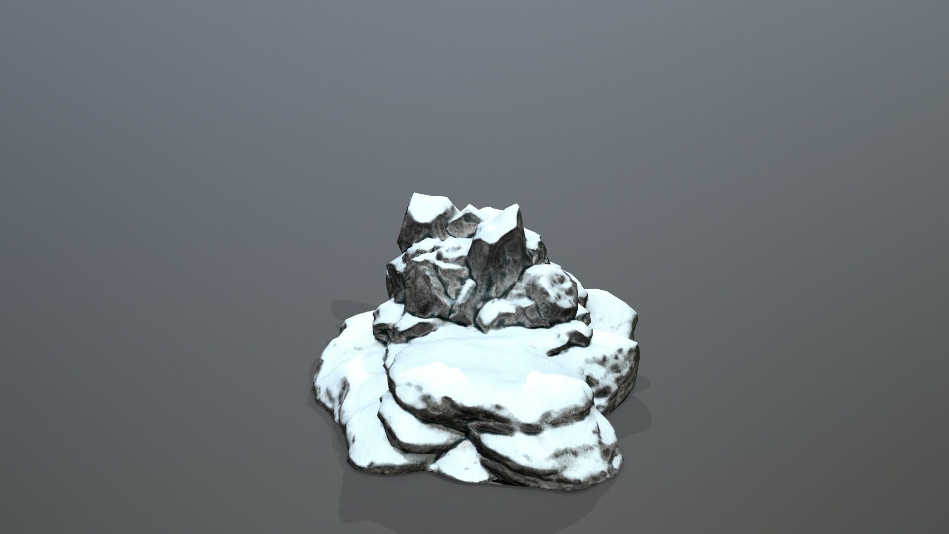 Rock Set with snow Low-poly 3D model_19