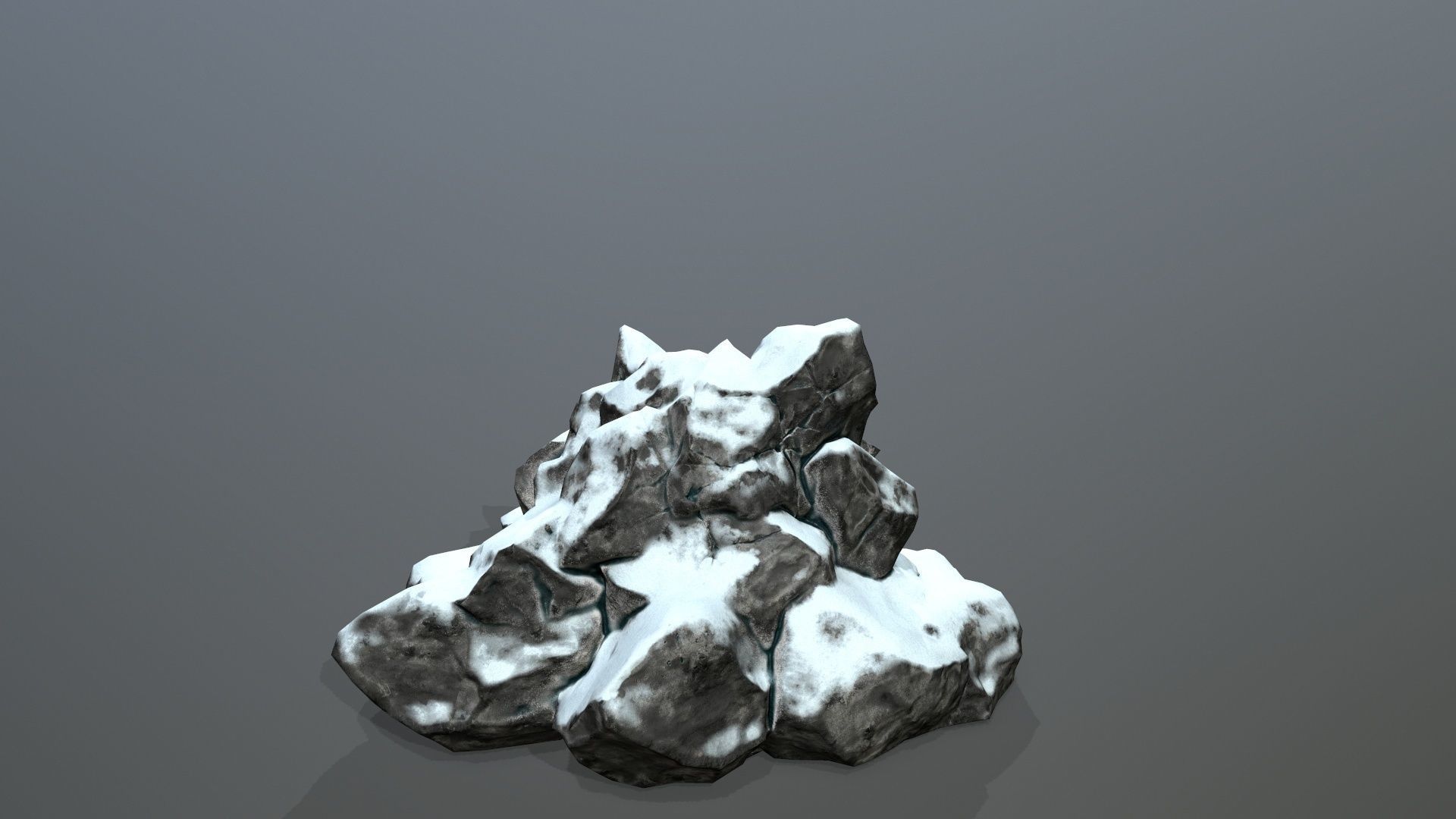Rock Set with snow Low-poly 3D model_23
