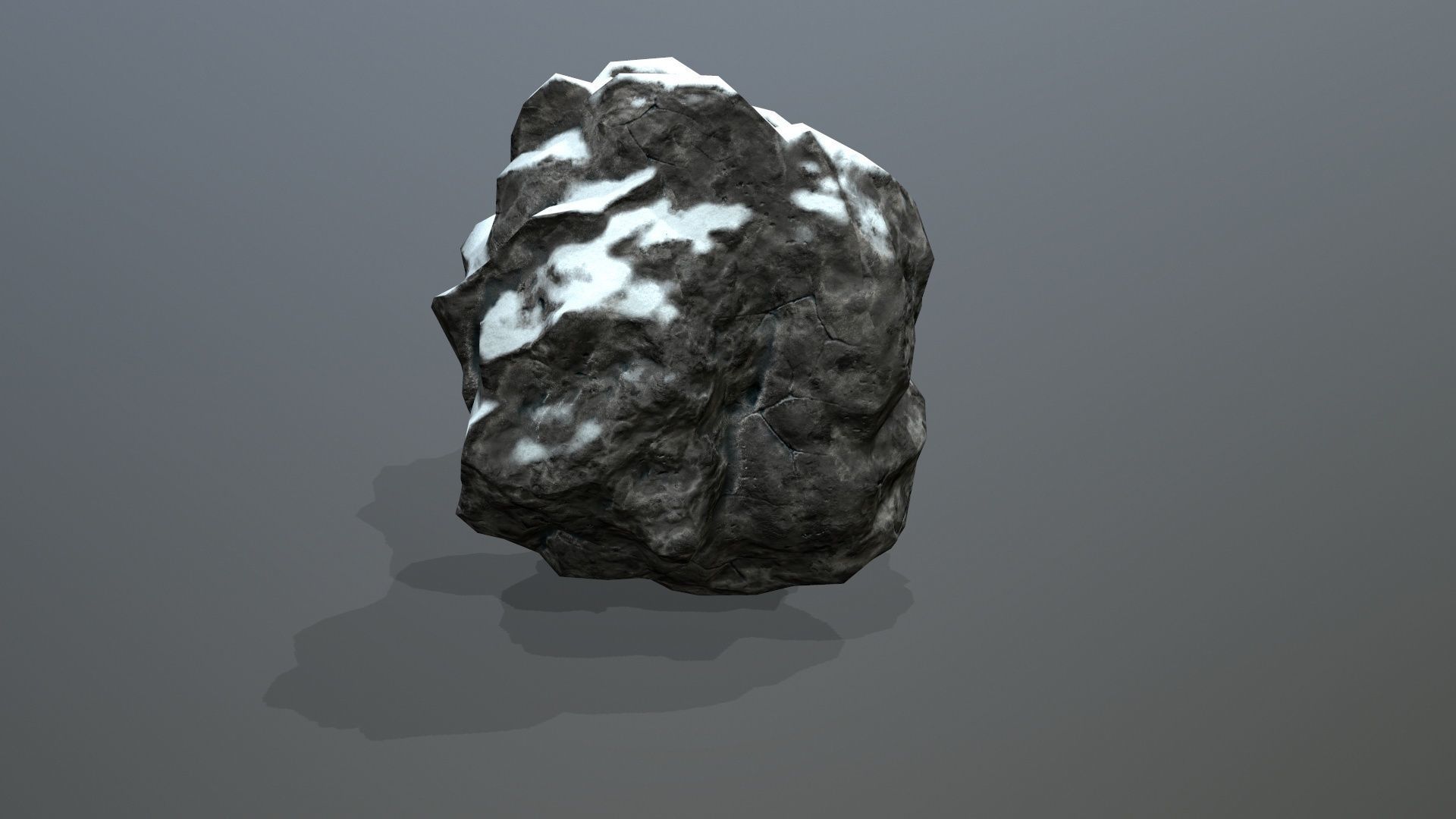 Rock Set with snow Low-poly 3D model_5