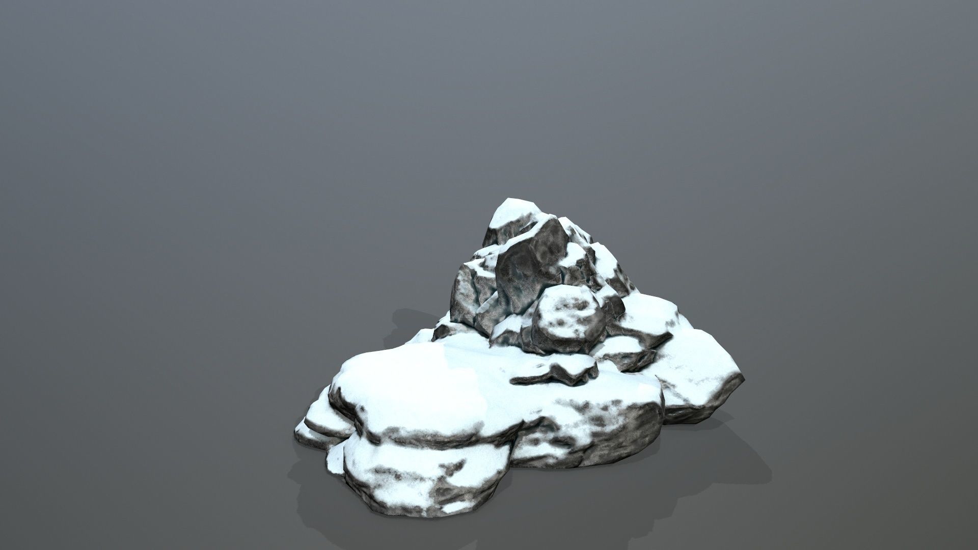 Rock Set with snow Low-poly 3D model_18