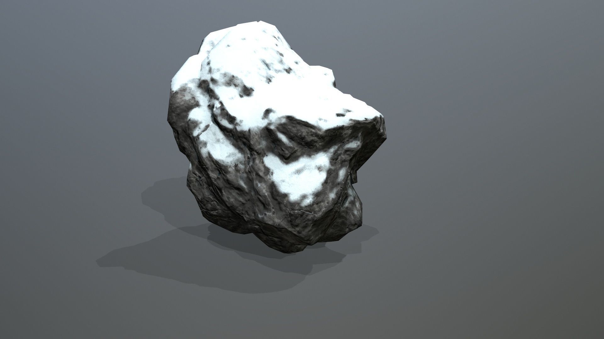Rock Set with snow Low-poly 3D model_2